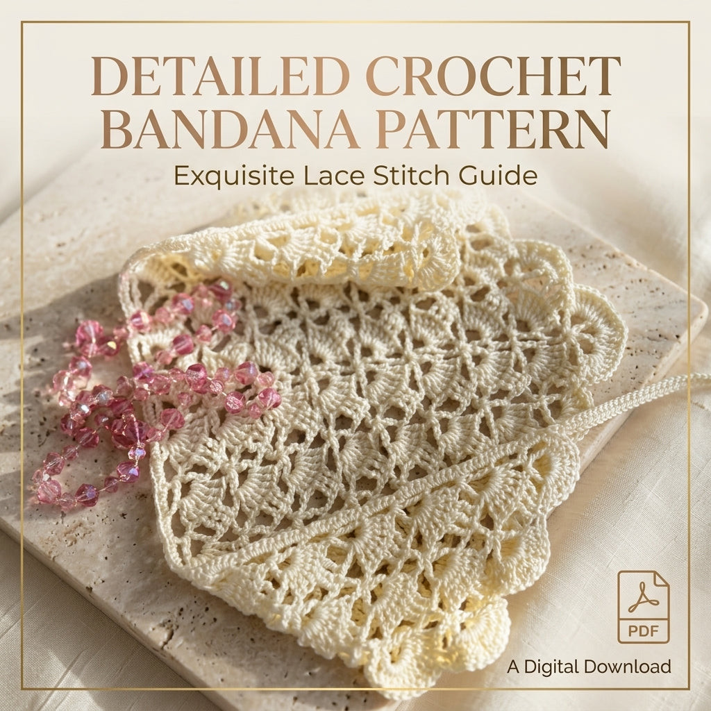 Easy Triangle Hair Bandana | Beginner Crochet Pattern PDF