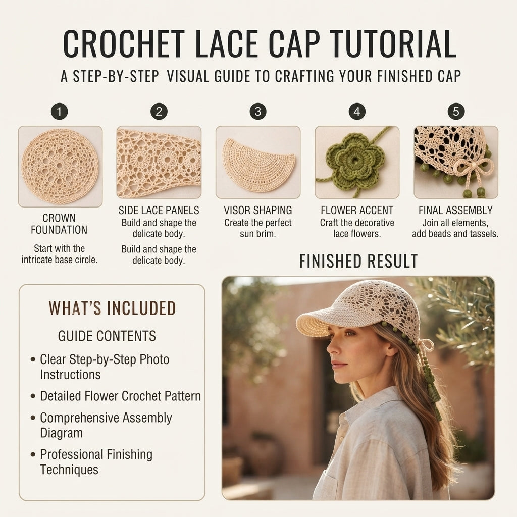 Chic Ponytail Visor | PDF Crochet Guide