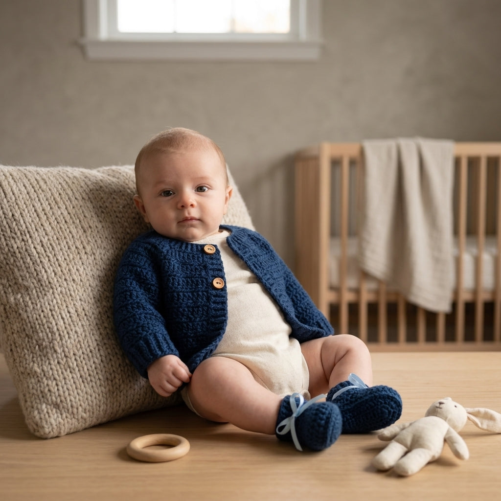 Ribbed Baby Cardigan | Crochet Pattern PDF