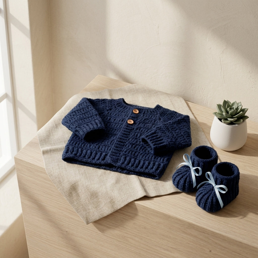 Ribbed Baby Cardigan | Crochet Pattern PDF