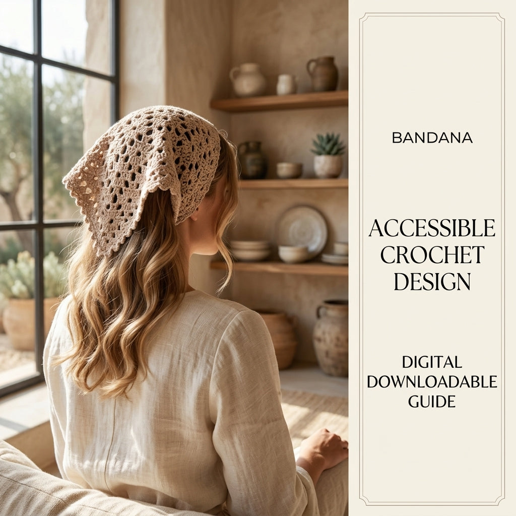 Little Diamond Stitch Headscarf | Crochet Pattern PDF