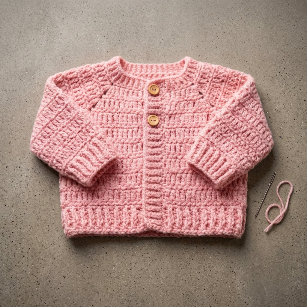 Ribbed Baby Cardigan | Crochet Pattern PDF