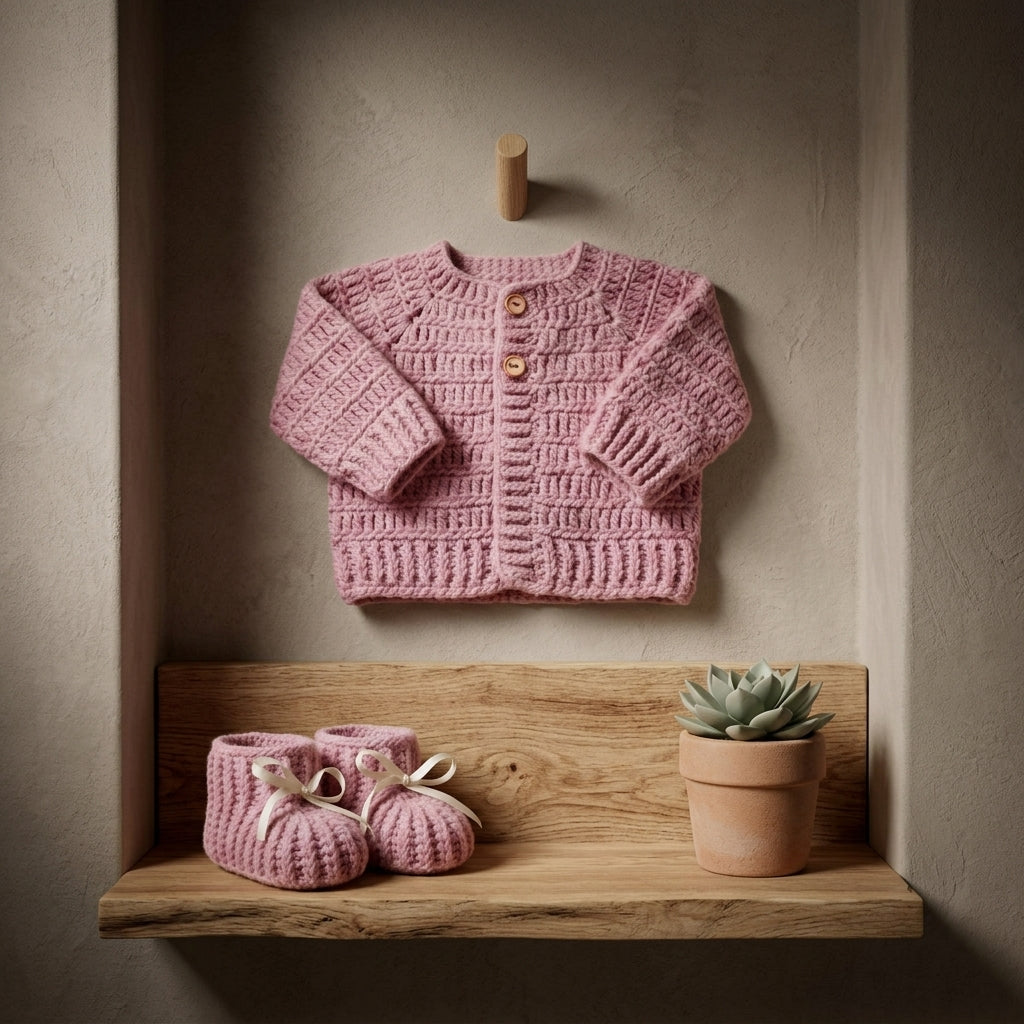 Ribbed Baby Cardigan | Crochet Pattern PDF