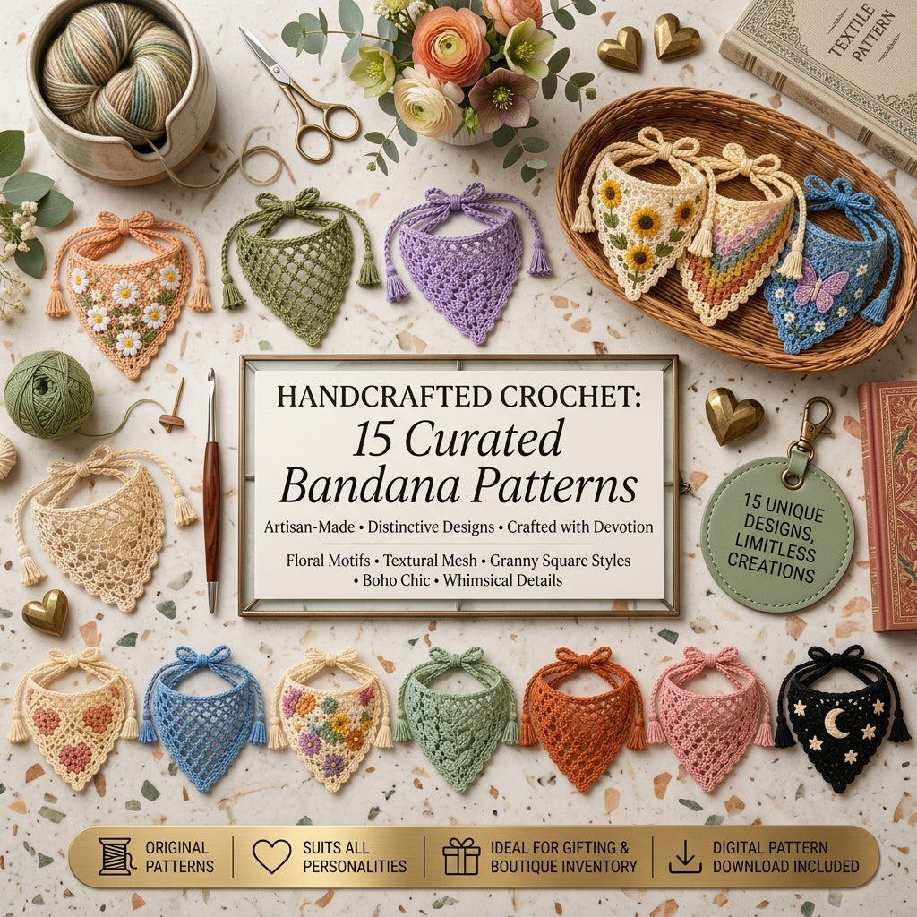 15-in-1 Boho Bandana & Dog Scarf Bundle | Crochet Pattern PDF