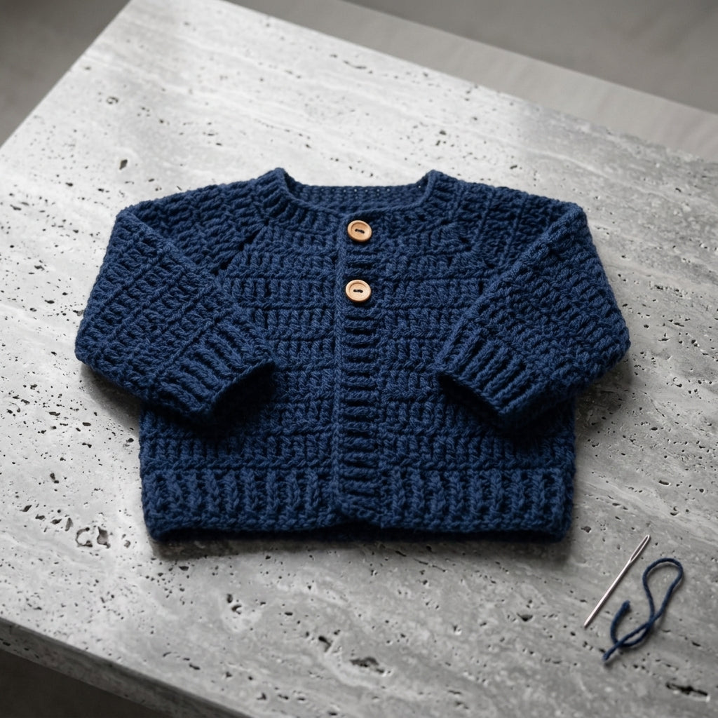 Ribbed Baby Cardigan | Crochet Pattern PDF