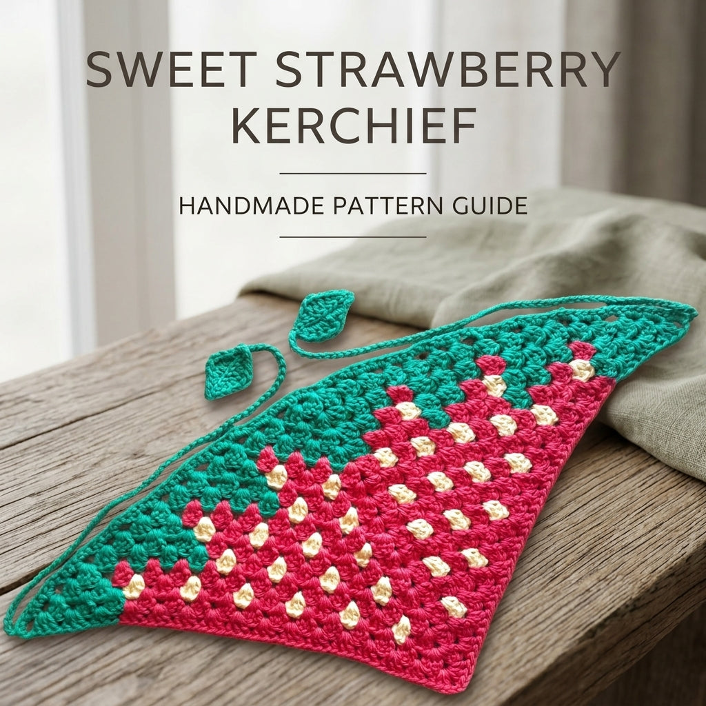 Strawberry Motif Bandana | Crochet Pattern PDF