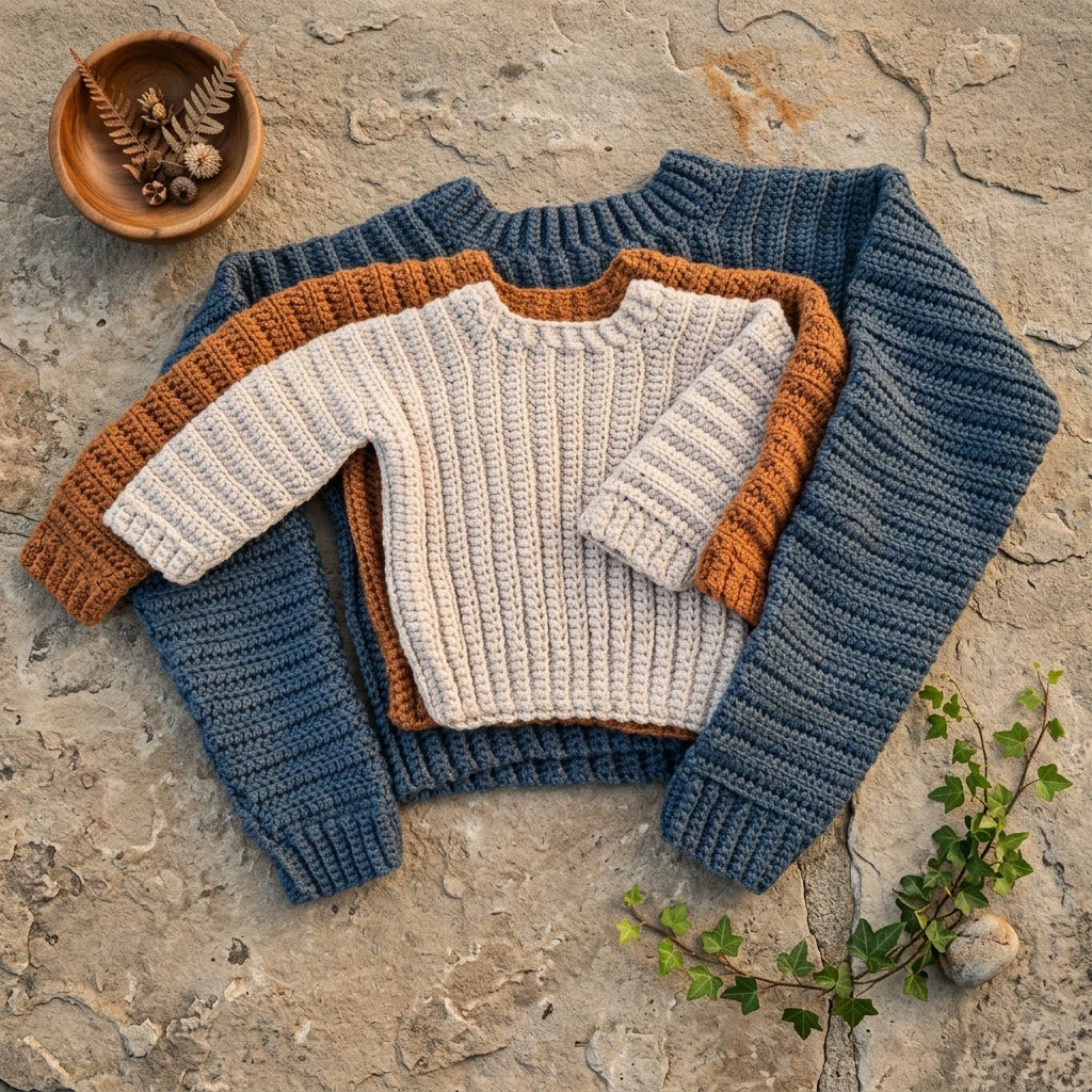 Cuff-To-Cuff Child Sweater Baby Sweater | Crochet Pattern PDF