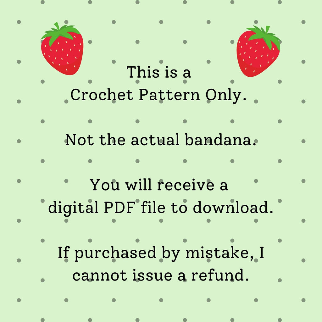 Strawberry Motif Bandana | Crochet Pattern PDF