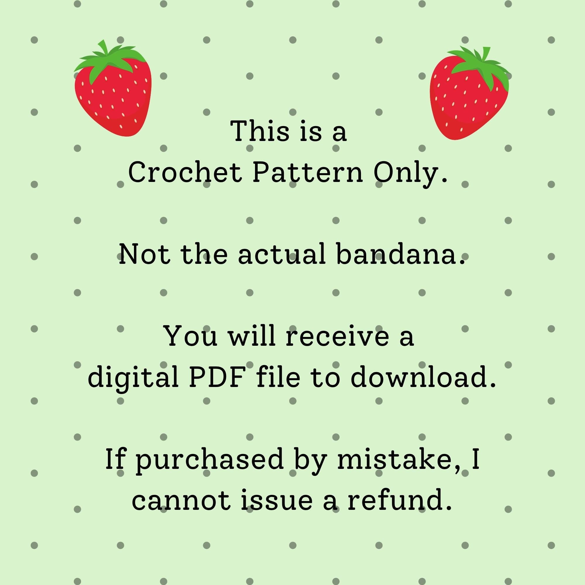 Strawberry Motif Bandana | Crochet Pattern PDF