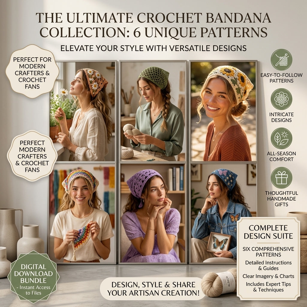 15-in-1 Boho Bandana & Dog Scarf Bundle | Crochet Pattern PDF