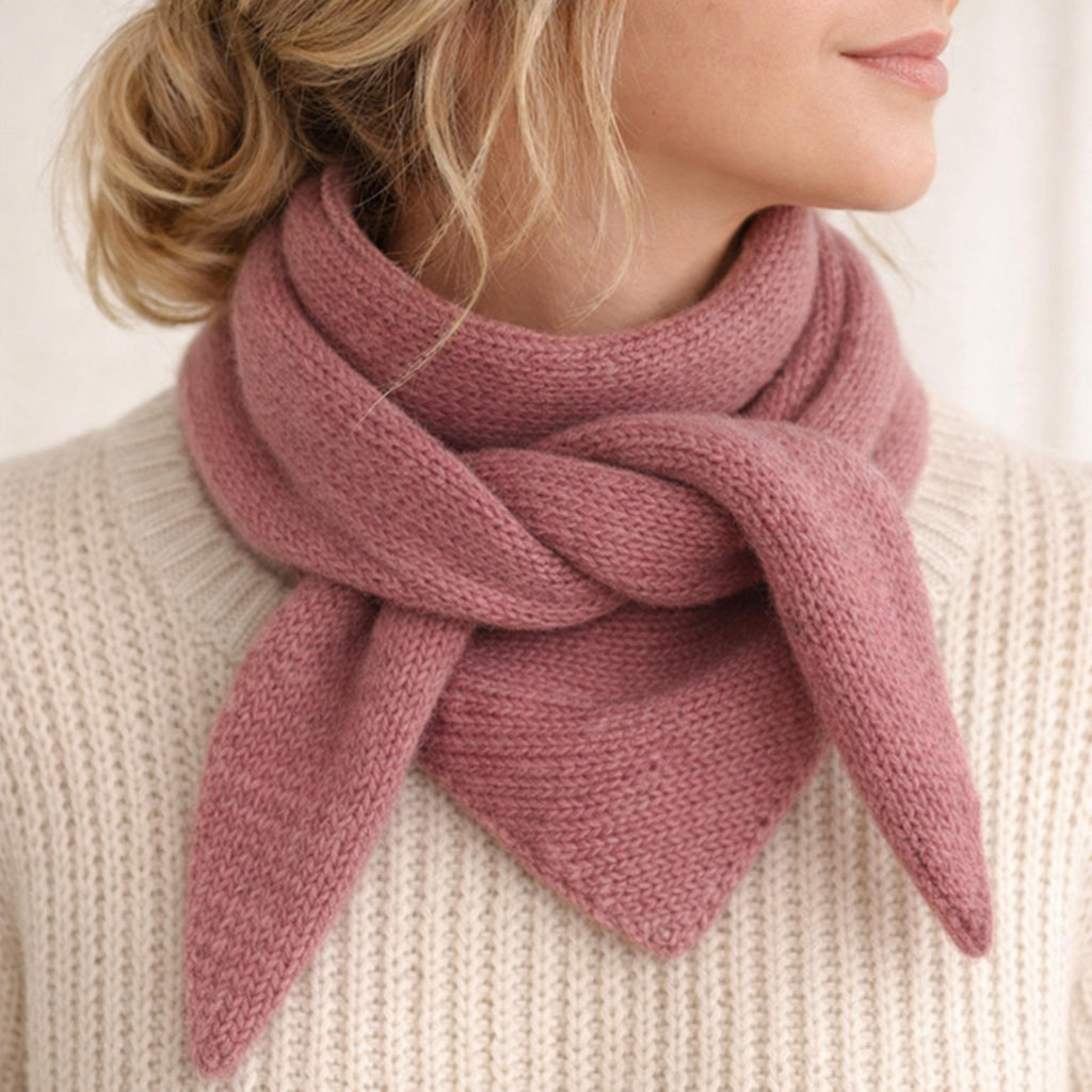 Minimal Triangle Neck Scarf | Beginner Knitting Pattern PDF