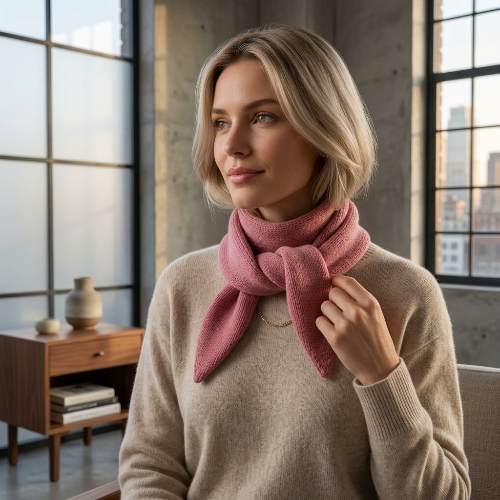 Minimal Triangle Neck Scarf | Beginner Knitting Pattern PDF