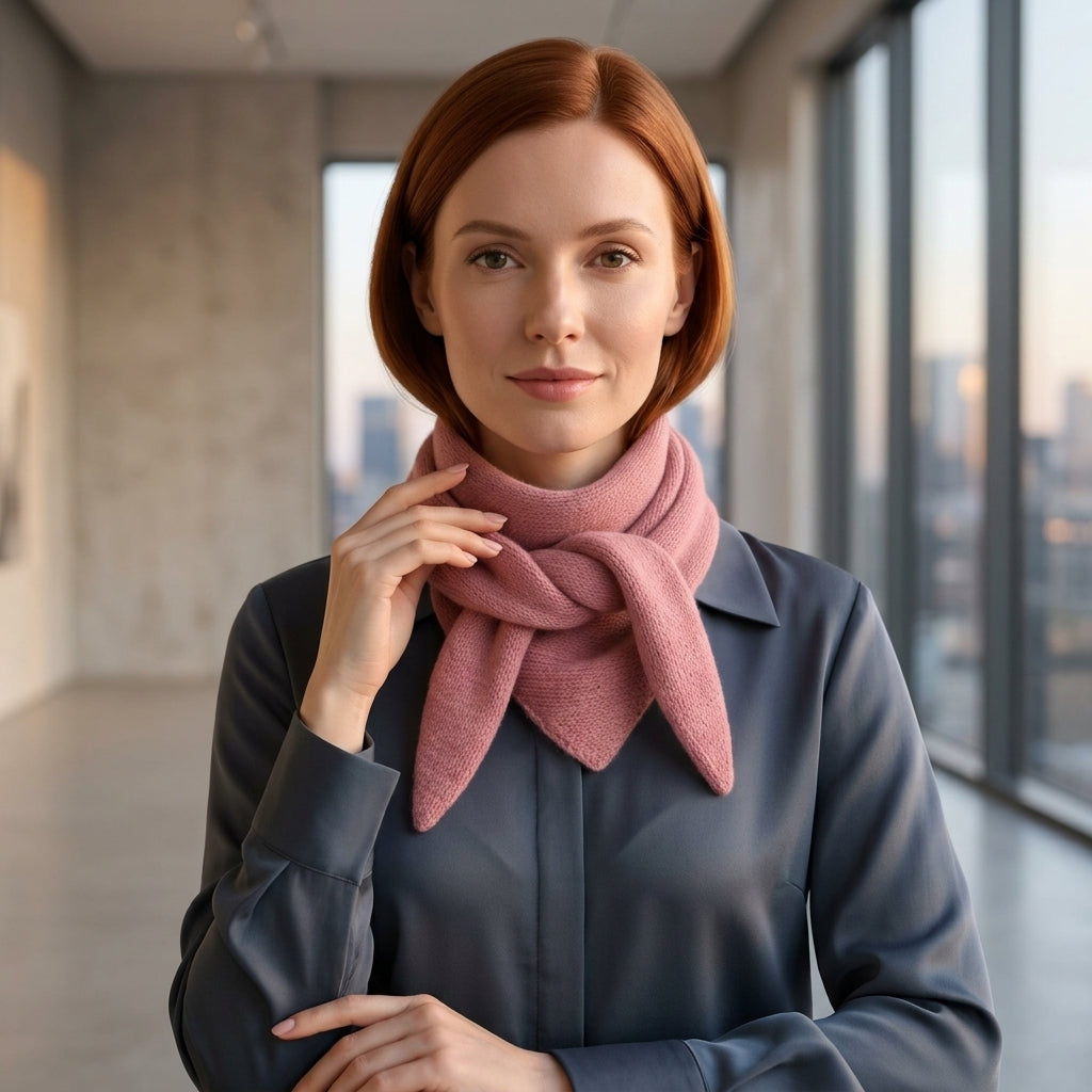 Minimal Triangle Neck Scarf | Beginner Knitting Pattern PDF