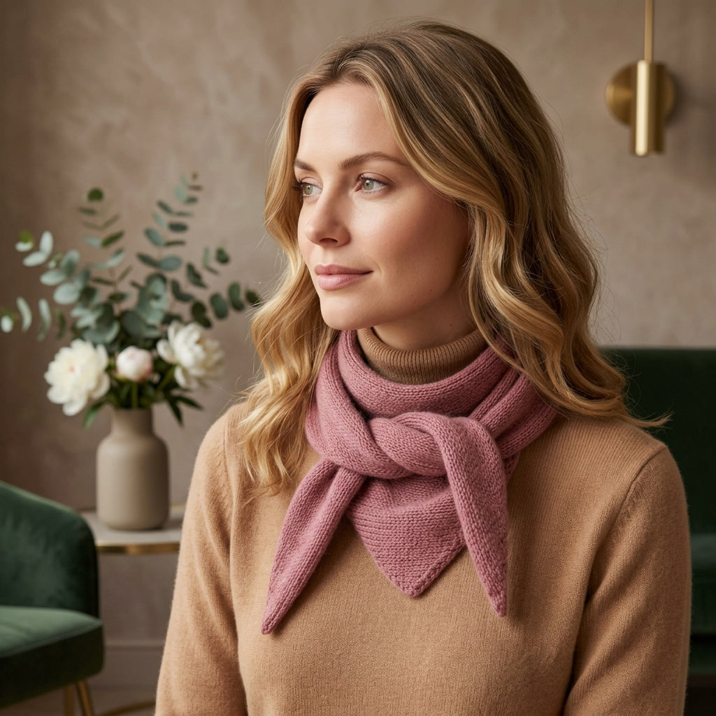 Minimal Triangle Neck Scarf | Beginner Knitting Pattern PDF