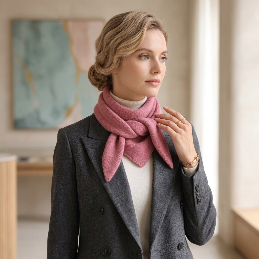 Minimal Triangle Neck Scarf | Beginner Knitting Pattern PDF