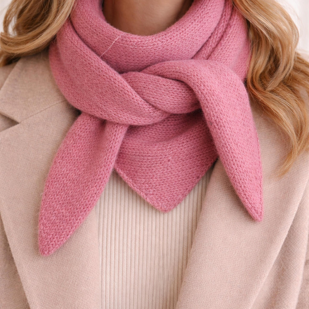 Minimal Triangle Neck Scarf | Beginner Knitting Pattern PDF
