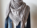 Cozy Winter Cable Triangle Scarf | Knitting Pattern PDF