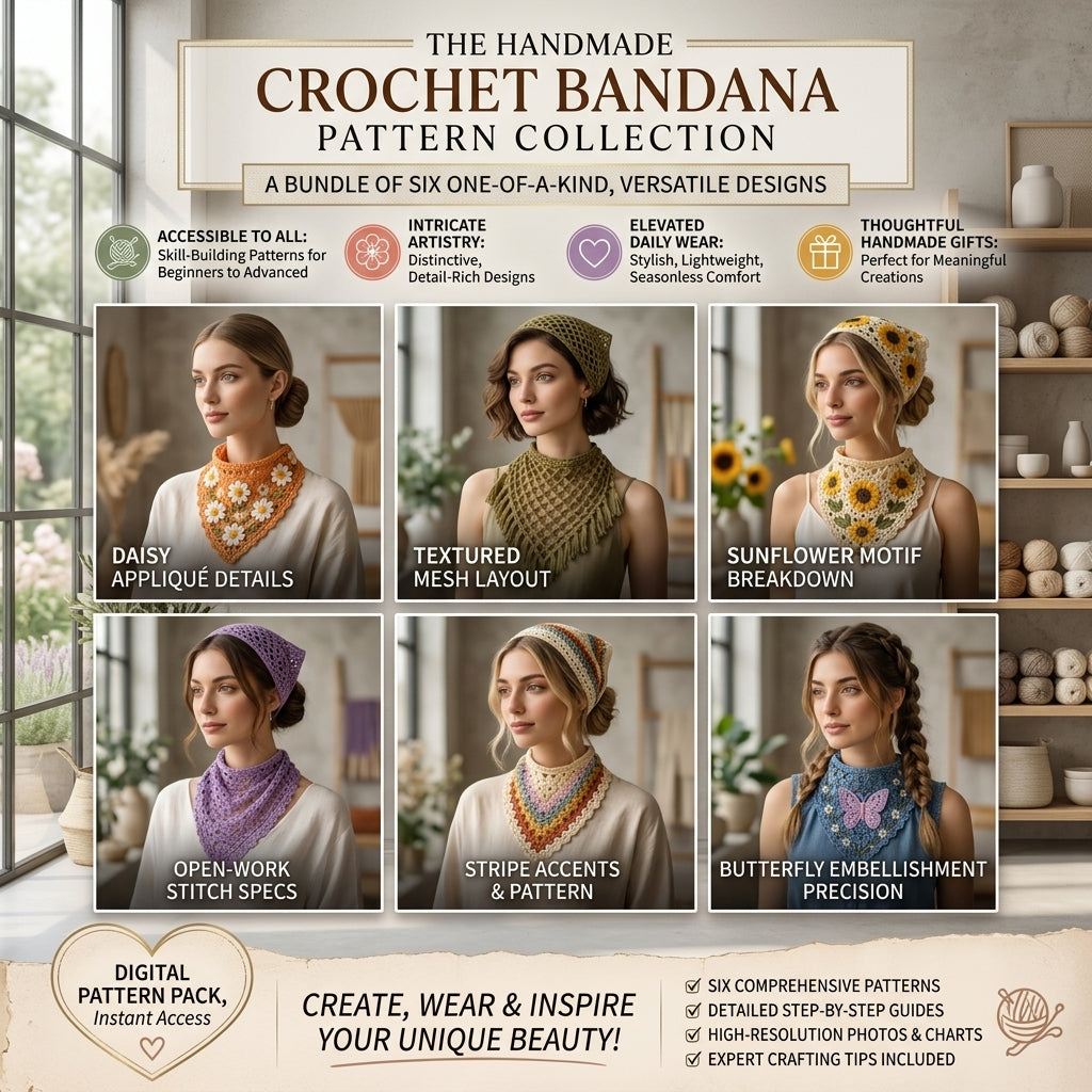 15-in-1 Boho Bandana & Dog Scarf Bundle | Crochet Pattern PDF