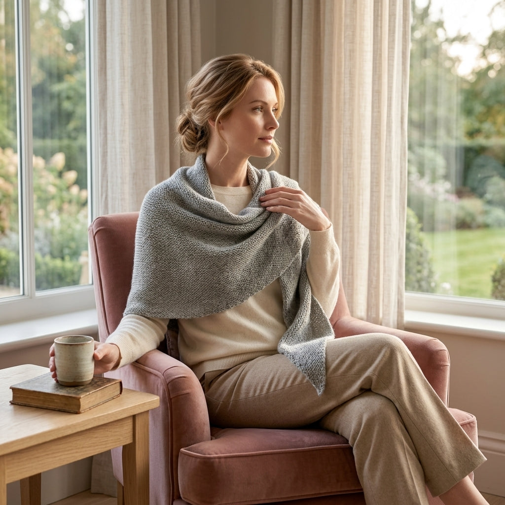 Skinny Garter Stitch Triangle Scarf | Knitting Pattern PDF