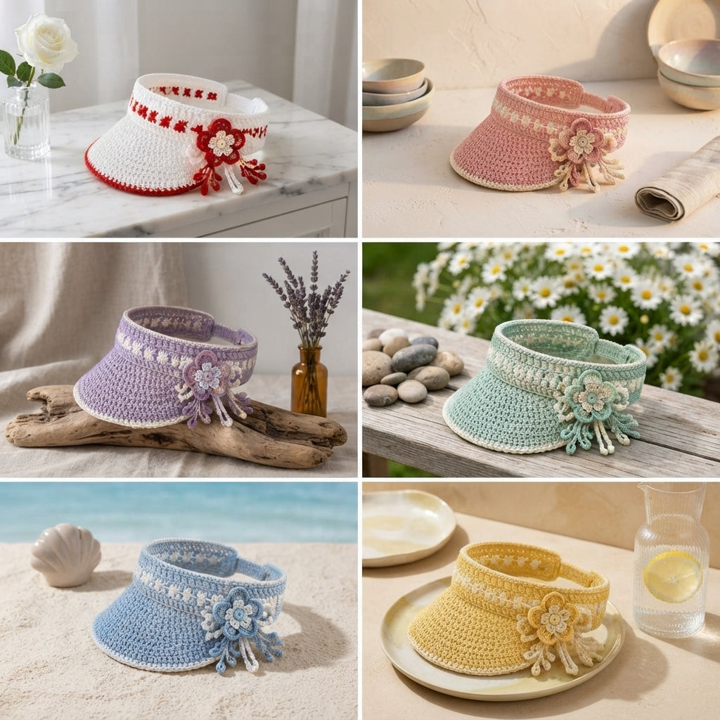 Graceful Floral Visor | Handmade Hat PDF