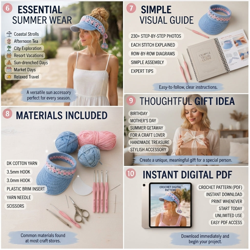 Charming Sun Hat Design | Crochet PDF Pattern — Design 2