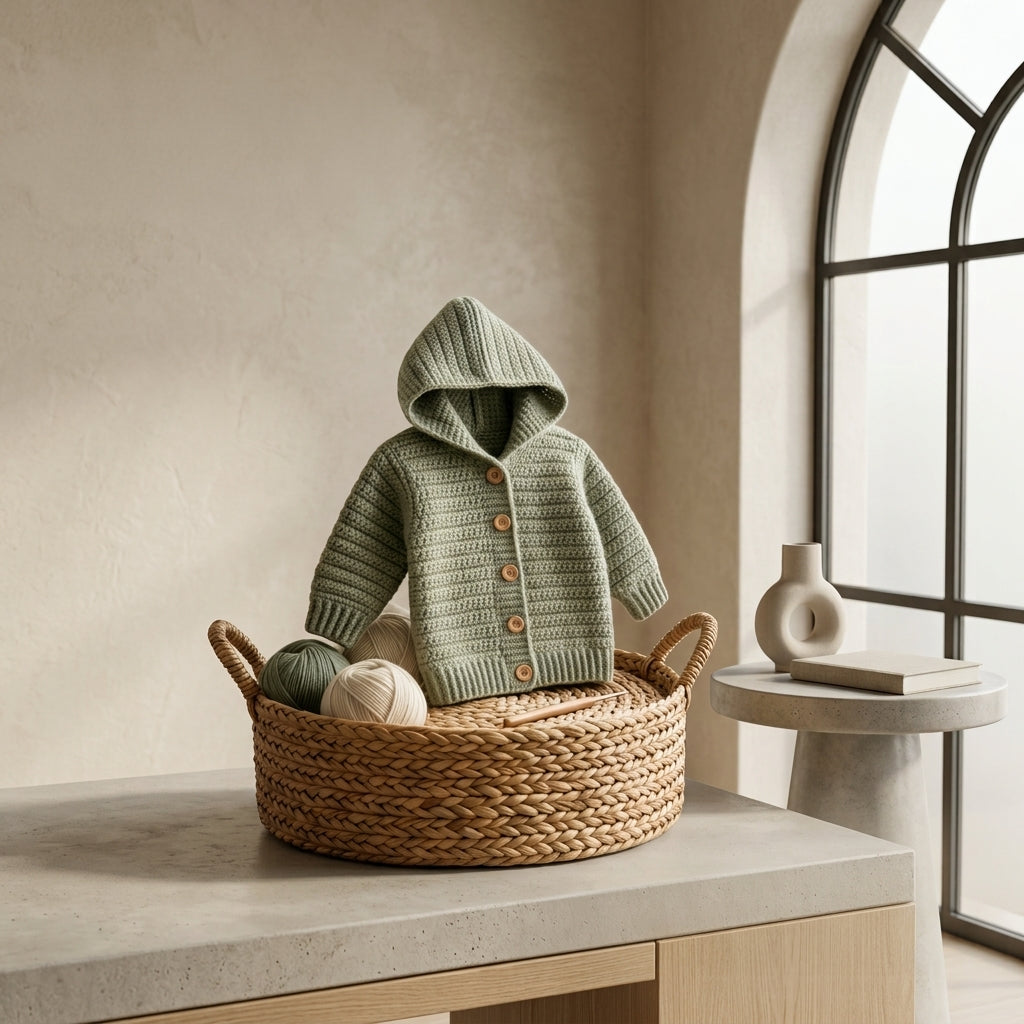 Premium Cardigan Hooded Baby Hoodie | Crochet Pattern PDF