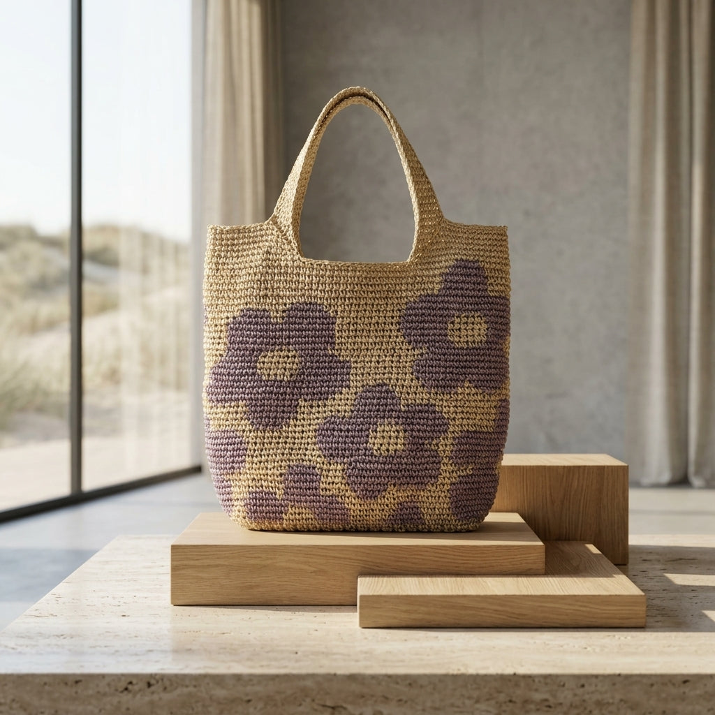 Handbag Raffia Tote | Crochet Pattern PDF