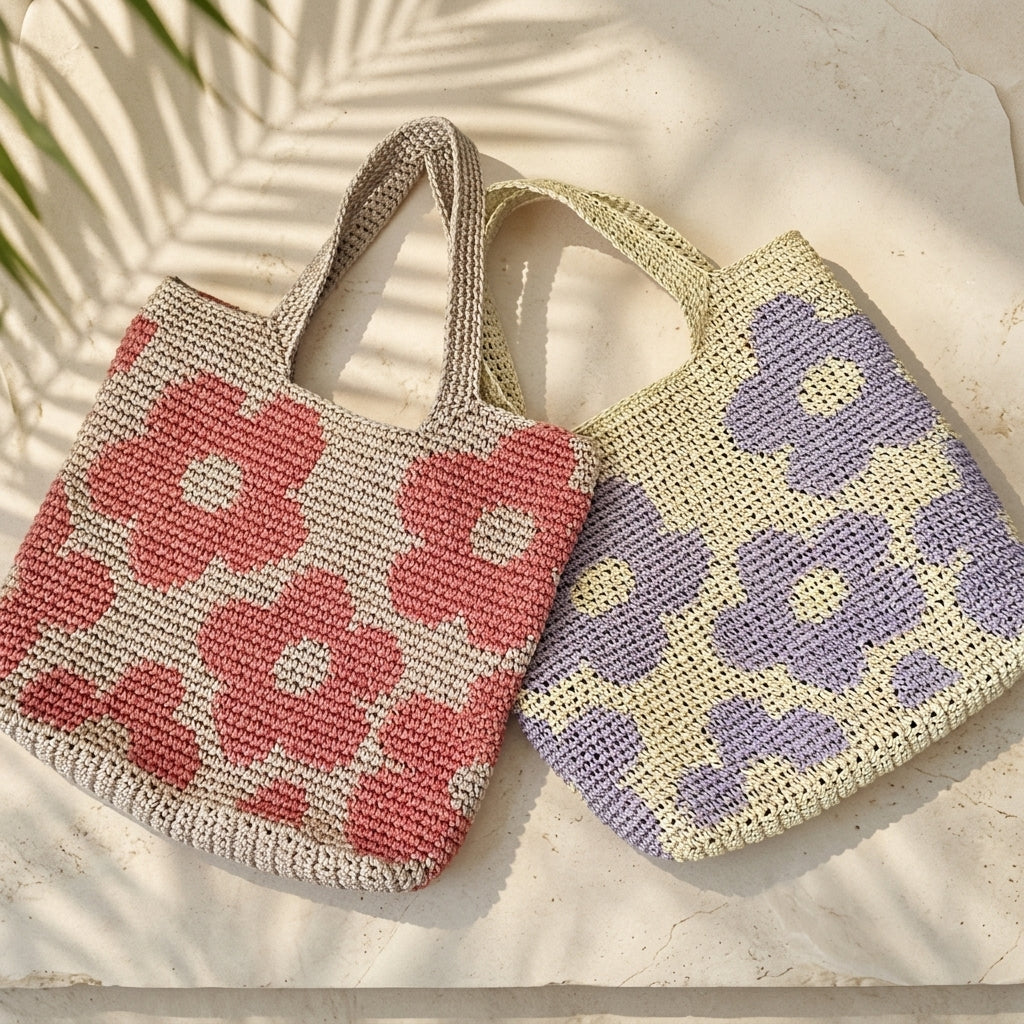 Handbag Raffia Tote | Crochet Pattern PDF