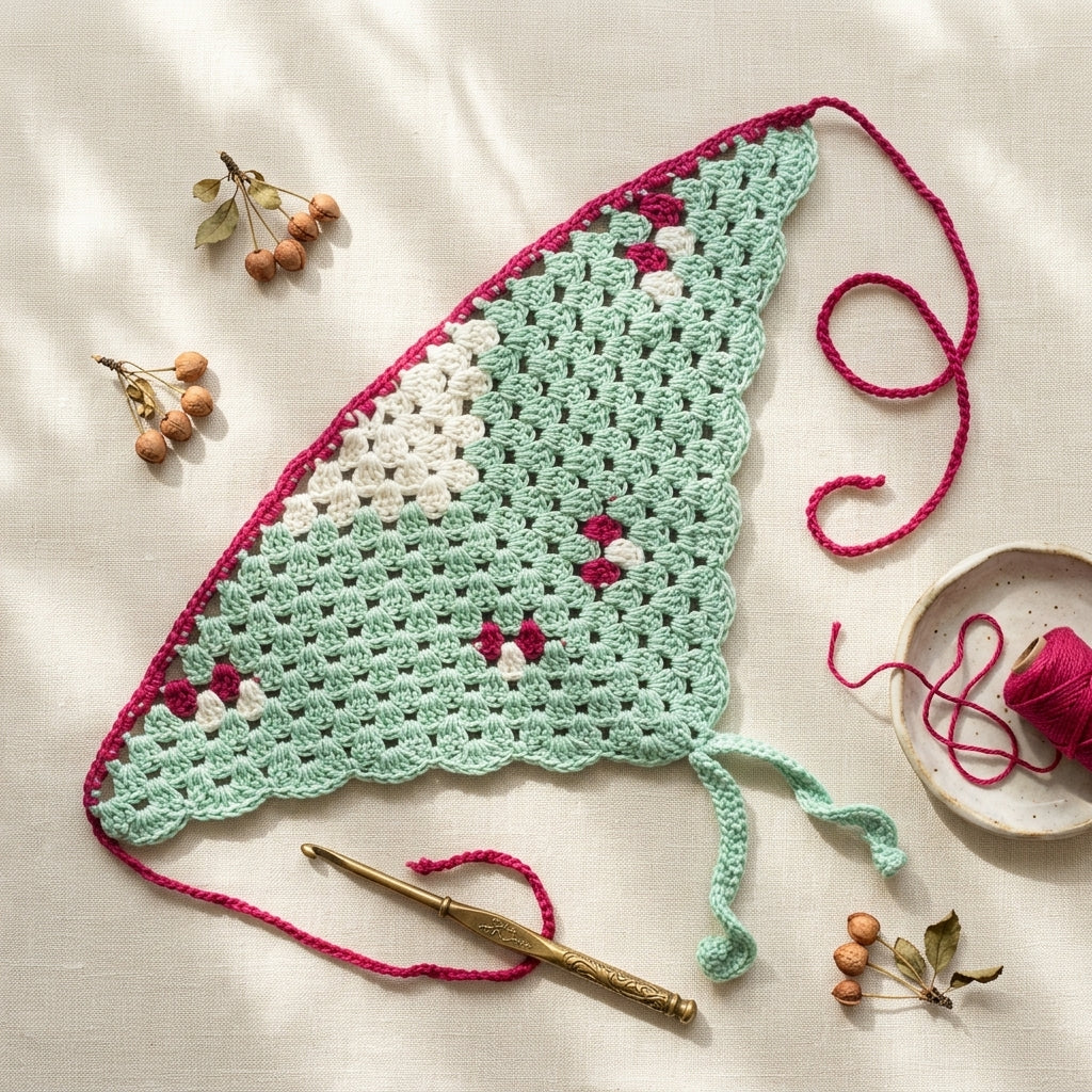 Luna Moth Triangle Bandana | Crochet Pattern PDF