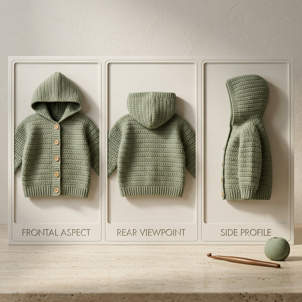 Premium Cardigan Hooded Baby Hoodie | Crochet Pattern PDF