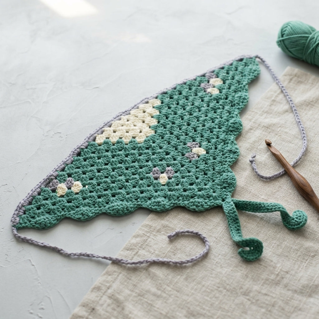 Luna Moth Triangle Bandana | Crochet Pattern PDF