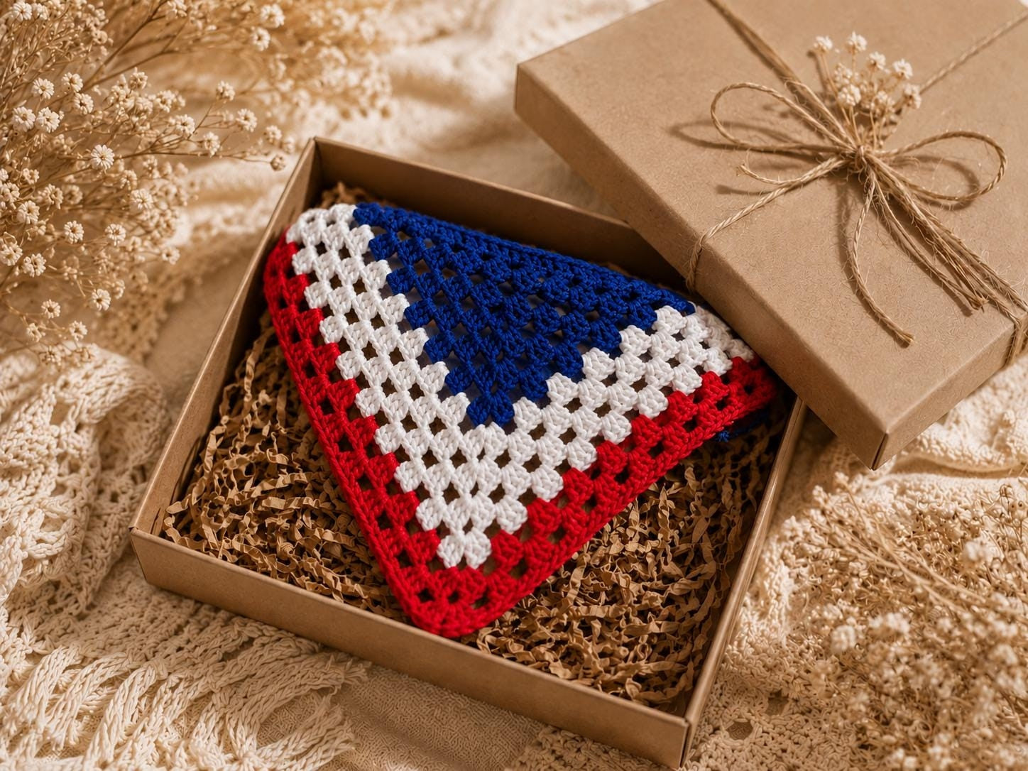 Americana Granny Stitch Bandana | Crochet Pattern PDF