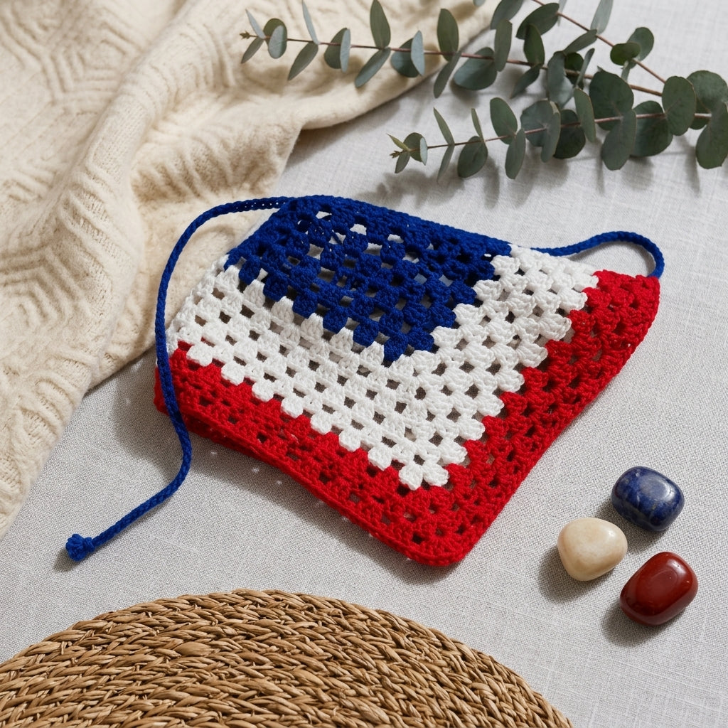 Americana Granny Stitch Bandana | Crochet Pattern PDF
