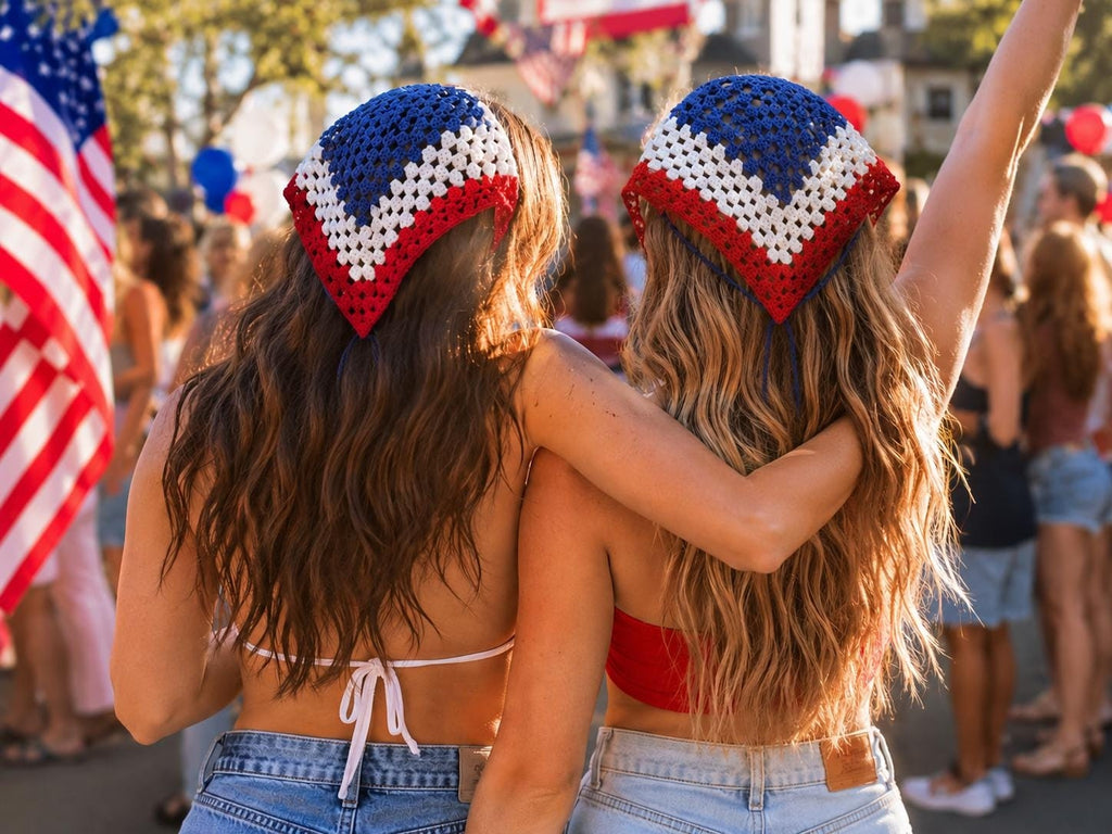 Americana Granny Stitch Bandana | Crochet Pattern PDF