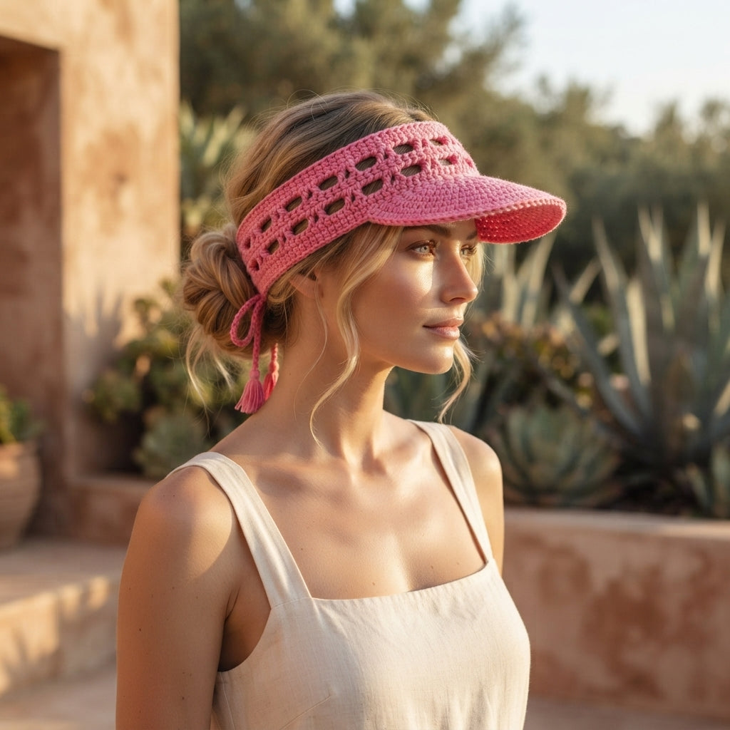 Chic Sun Visor | PDF Crochet Guide — Design 4