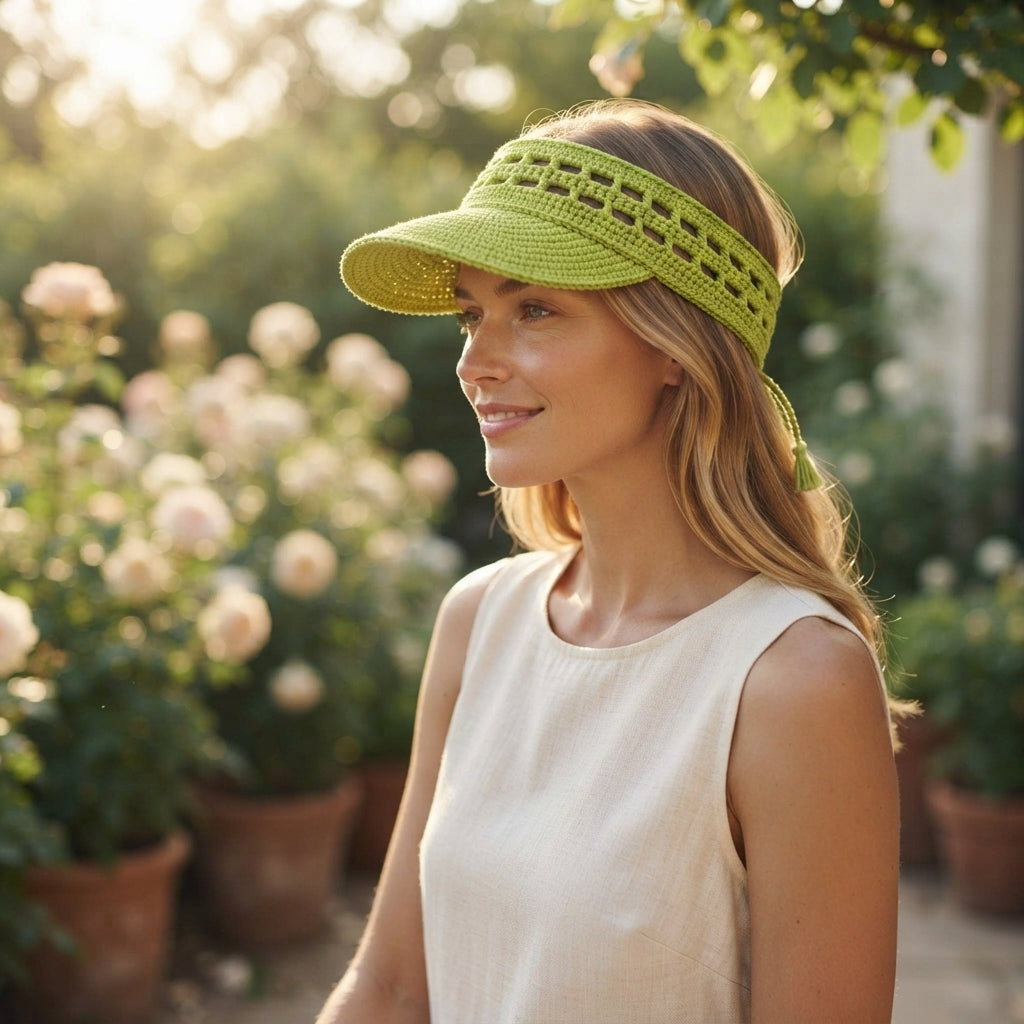 Chic Sun Visor | PDF Crochet Guide — Design 4