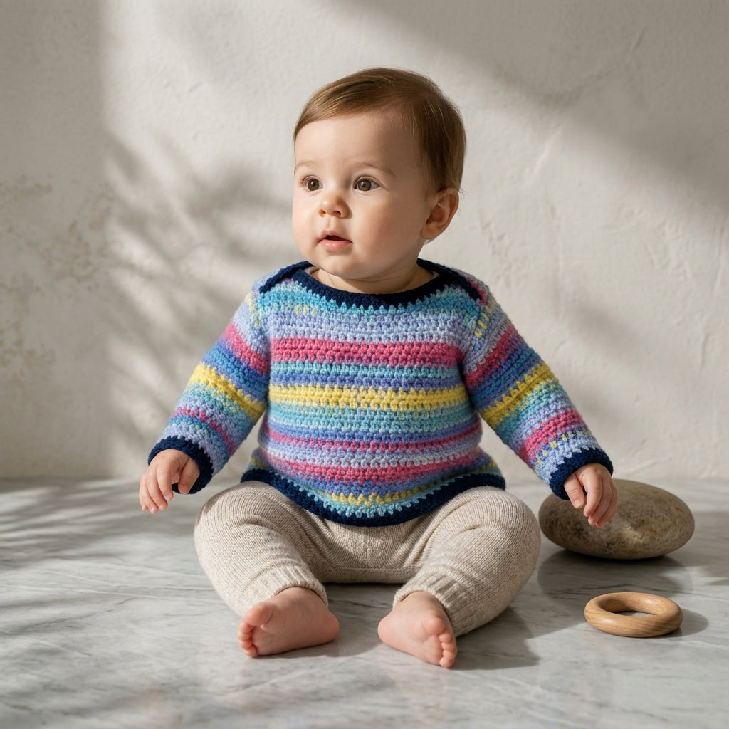 Sweater Moss Jumper Baby Pullover | Crochet Pattern PDF