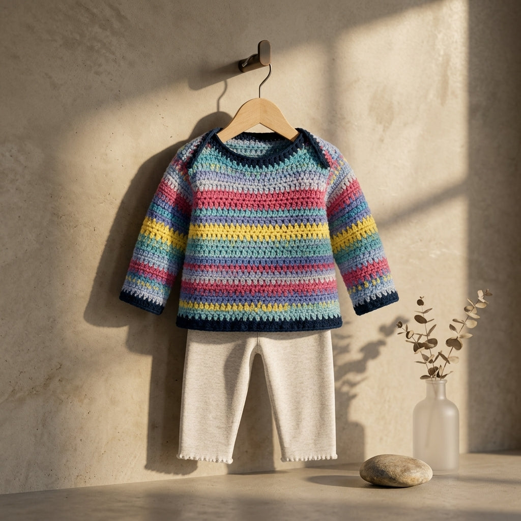 Sweater Moss Jumper Baby Pullover | Crochet Pattern PDF