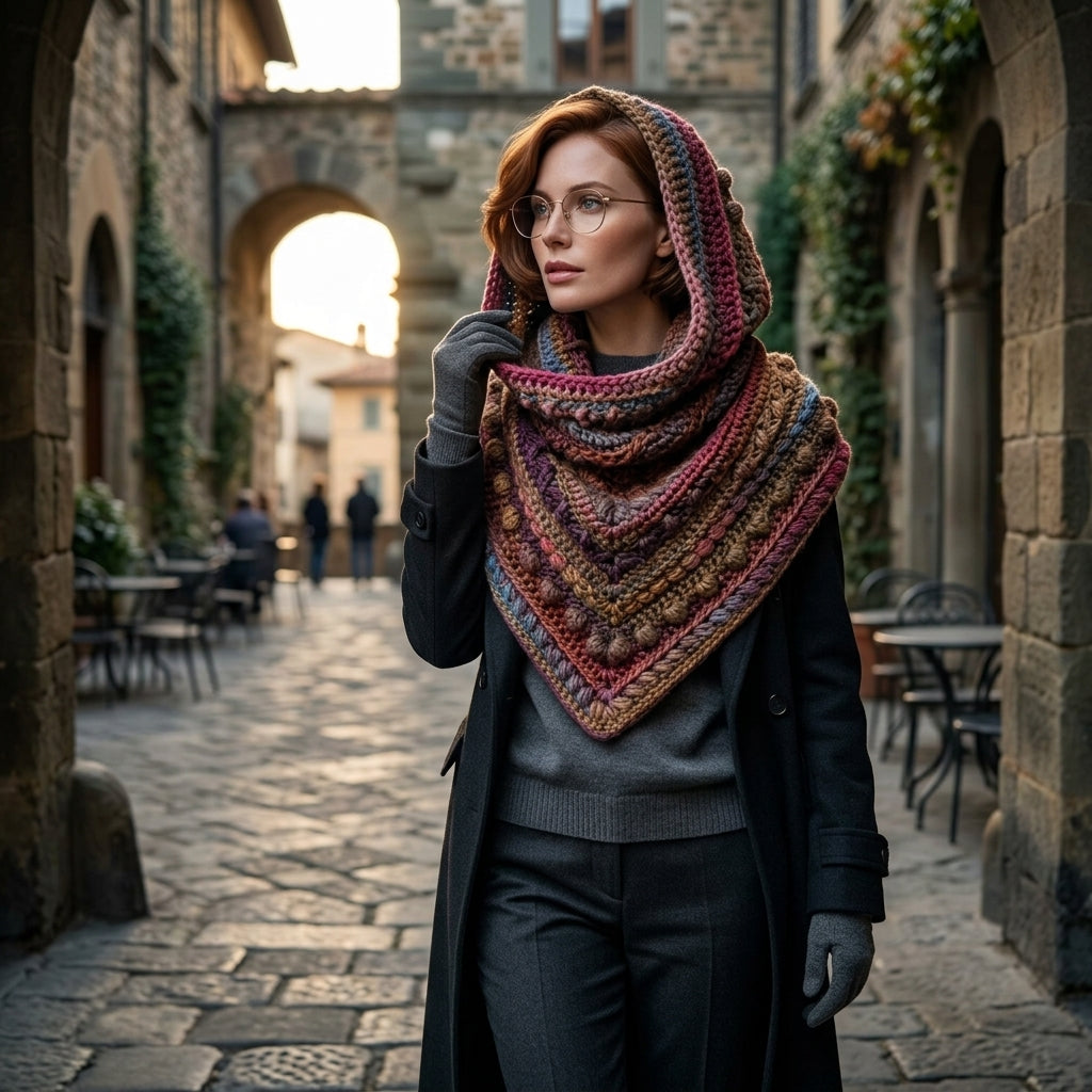 Fable Cowl Hooded Scarf | Textured Crochet Pattern PDF
