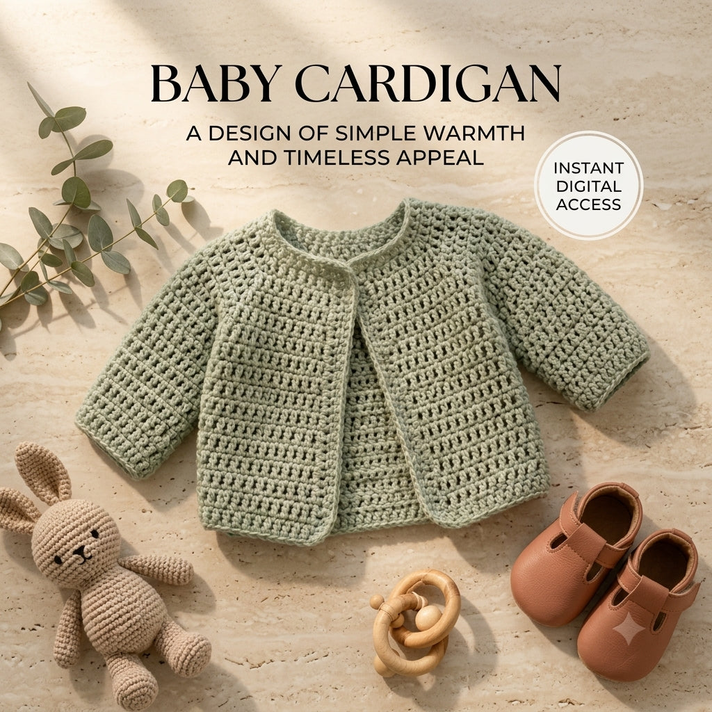 Raglan Baby Cardigan Top-Down v6 | Crochet Pattern PDF