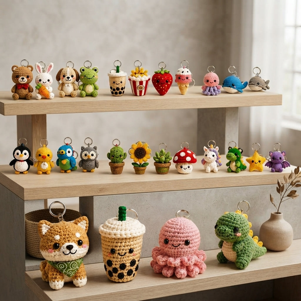Mega 100 Crochet Keychain Patterns | PDF Bundle