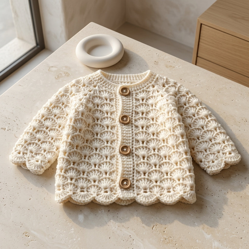 Raglan Baby Cardigan Top-Down v5 | Crochet Pattern PDF