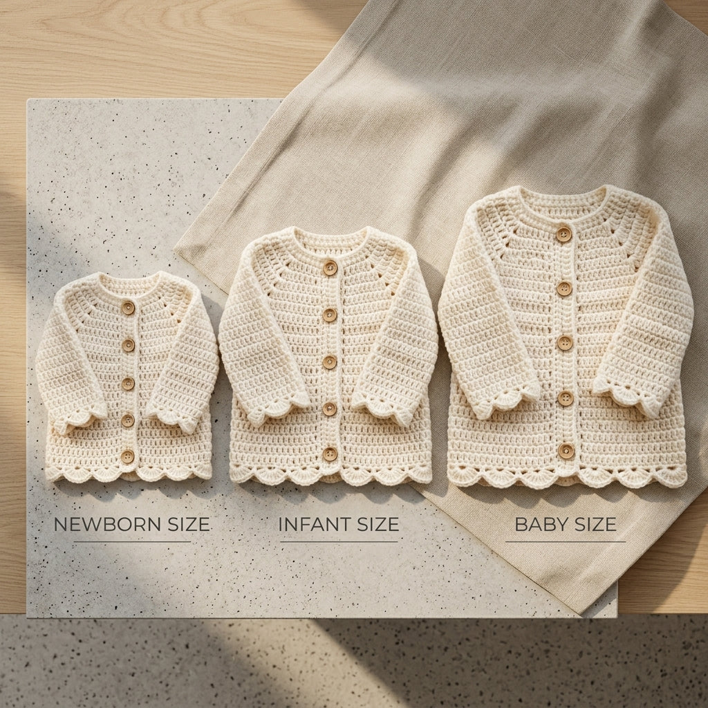 Raglan Baby Cardigan Top-Down v5 | Crochet Pattern PDF