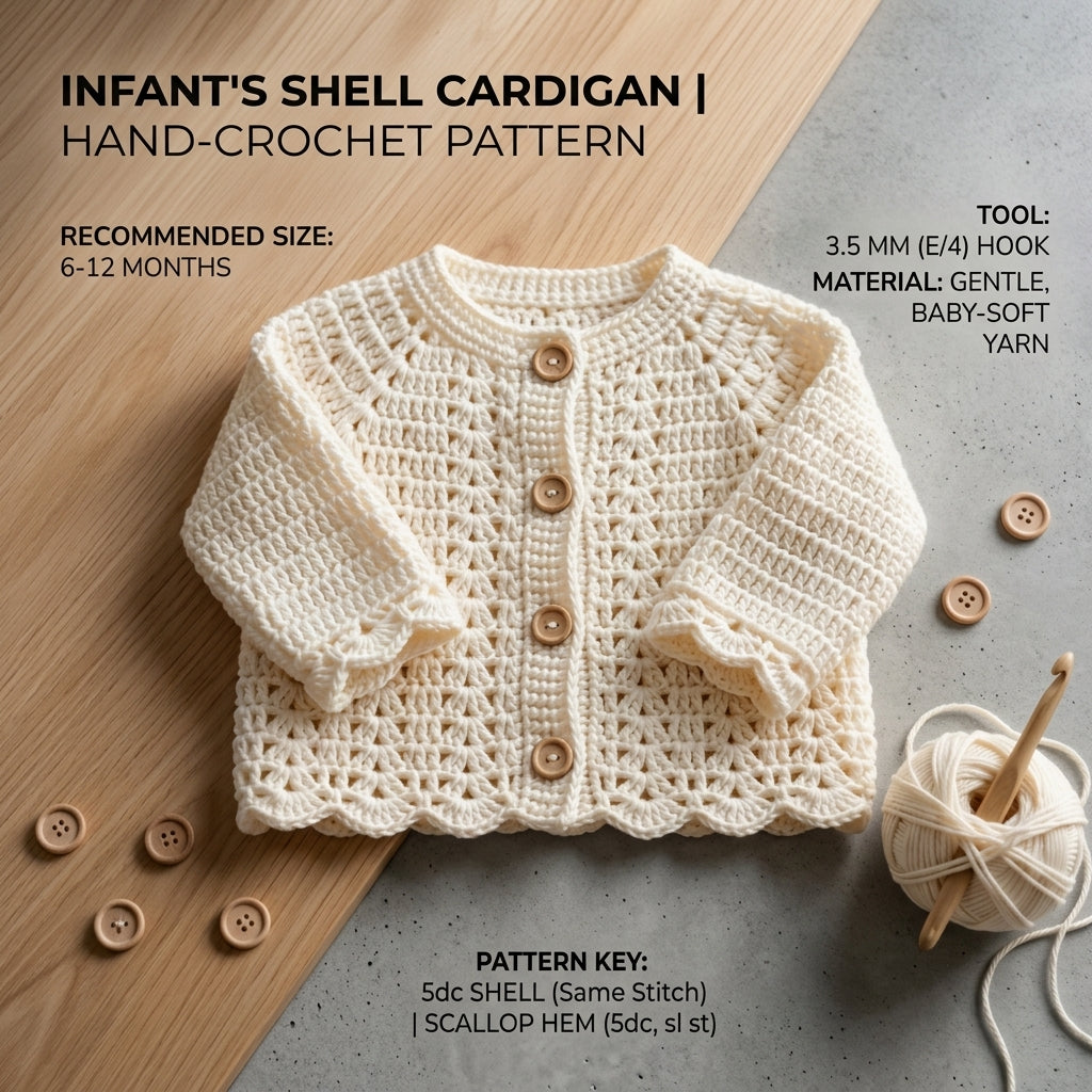 Raglan Baby Cardigan Top-Down v5 | Crochet Pattern PDF