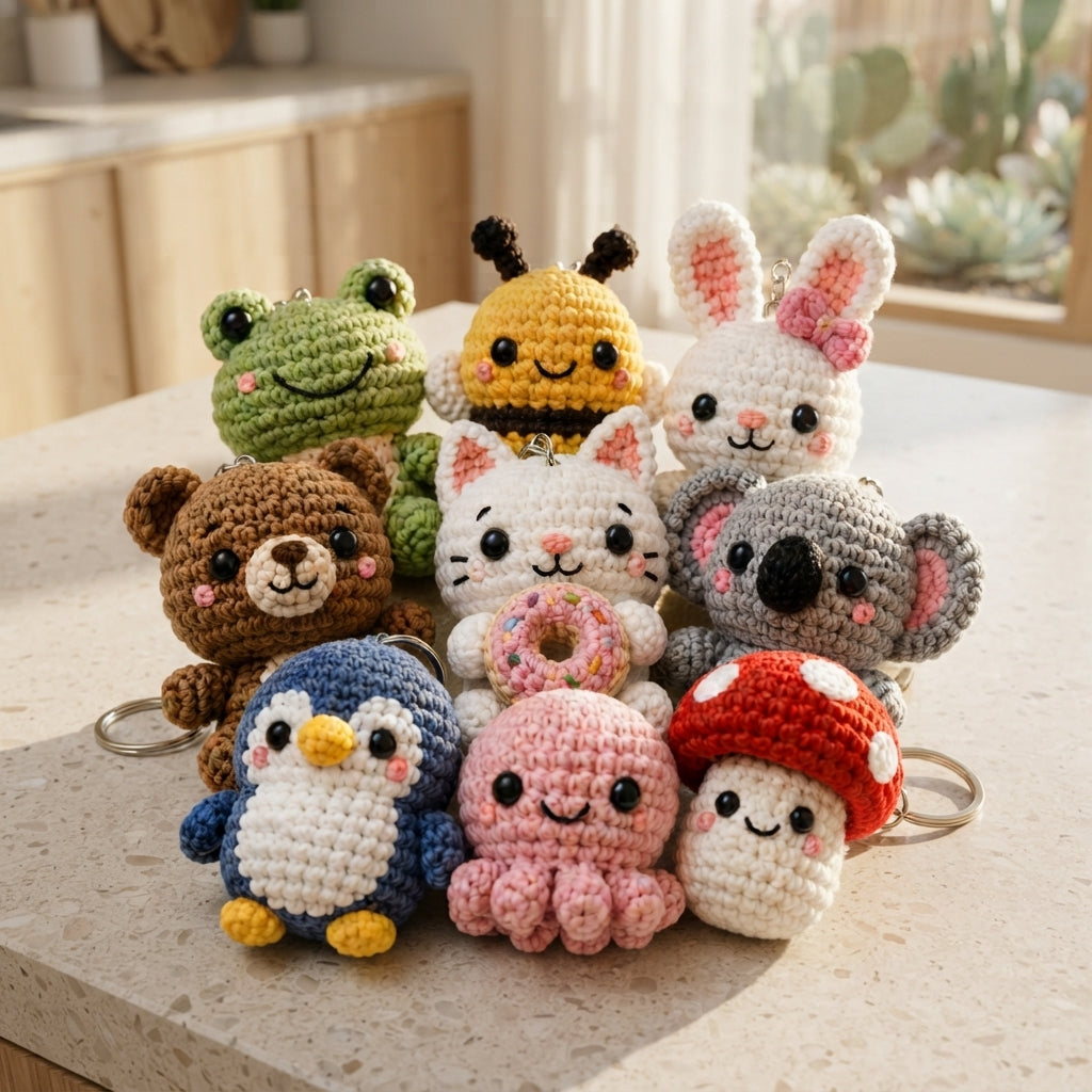 Mega 100 Crochet Keychain Patterns | PDF Bundle