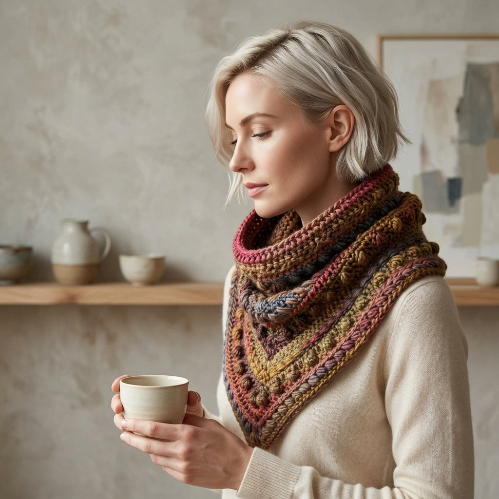 Fable Cowl Hooded Scarf | Textured Crochet Pattern PDF