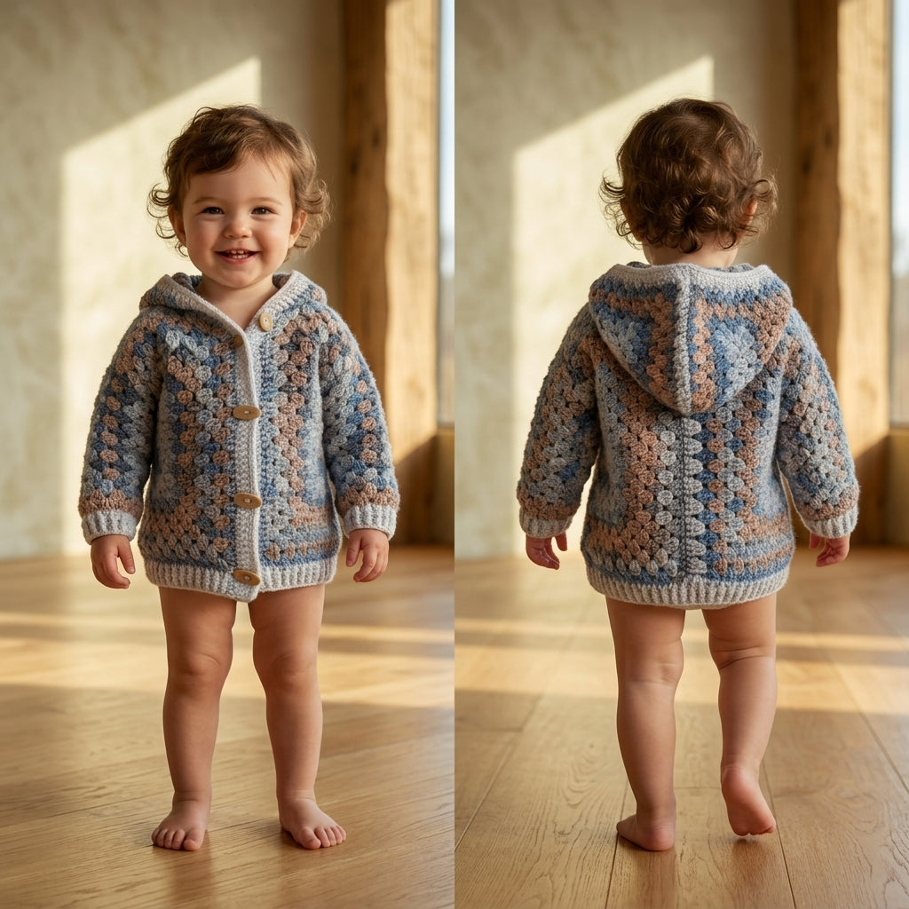 Granny Square Baby Hoodie Granny Square v2 | Crochet Pattern PDF