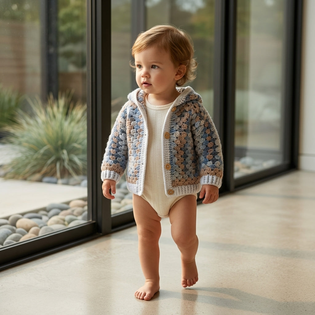 Granny Square Baby Hoodie Granny Square v2 | Crochet Pattern PDF