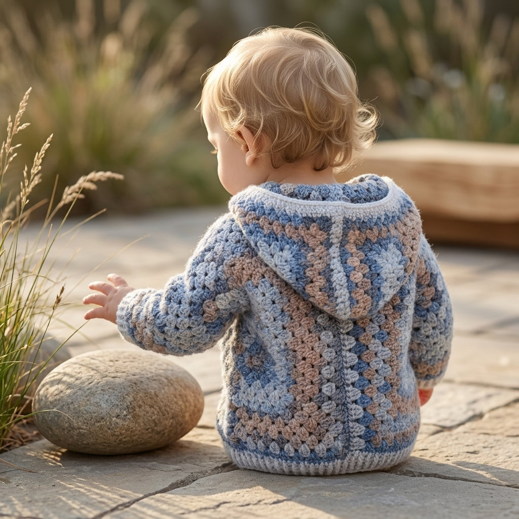 Granny Square Baby Hoodie Granny Square v2 | Crochet Pattern PDF
