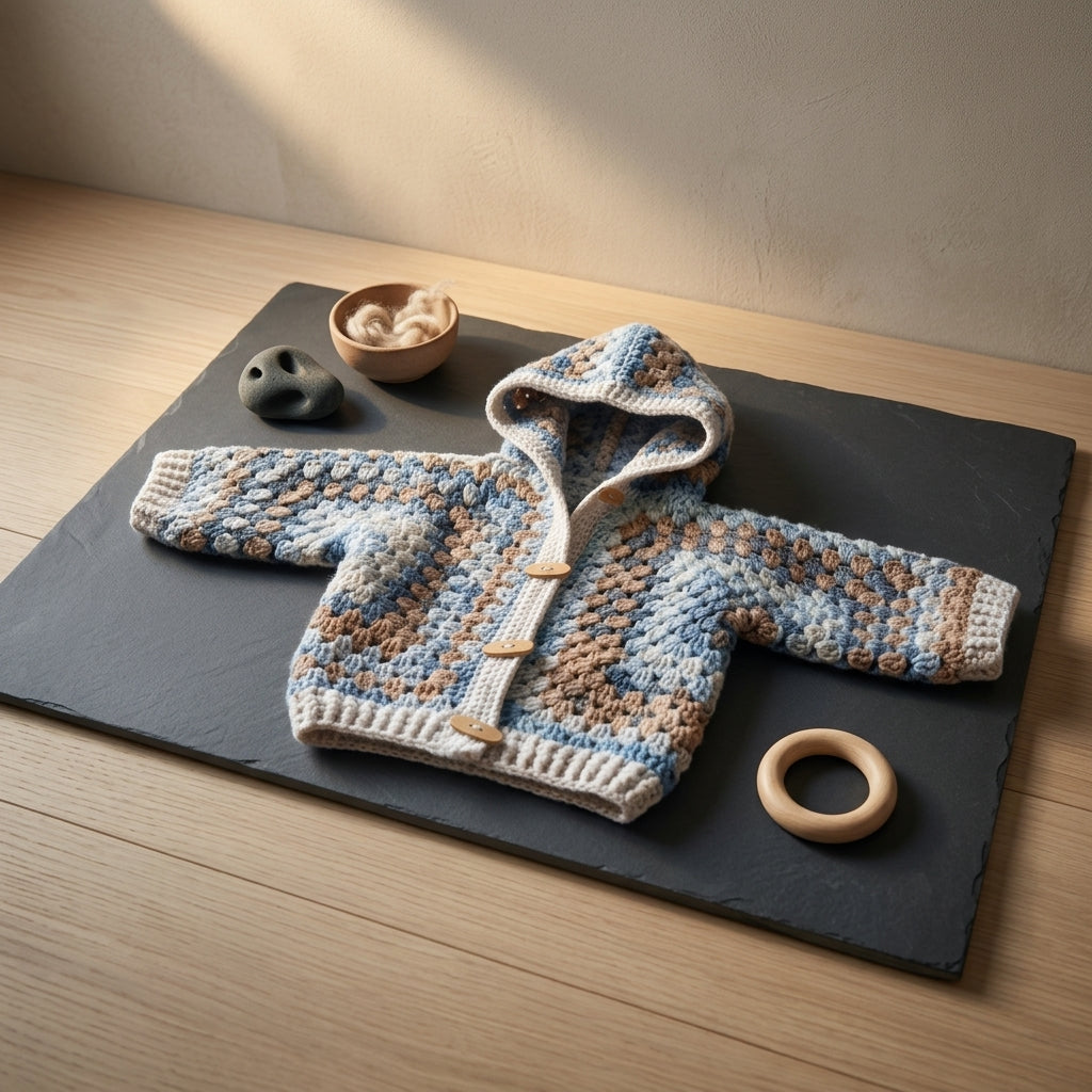 Granny Square Baby Hoodie Granny Square v2 | Crochet Pattern PDF